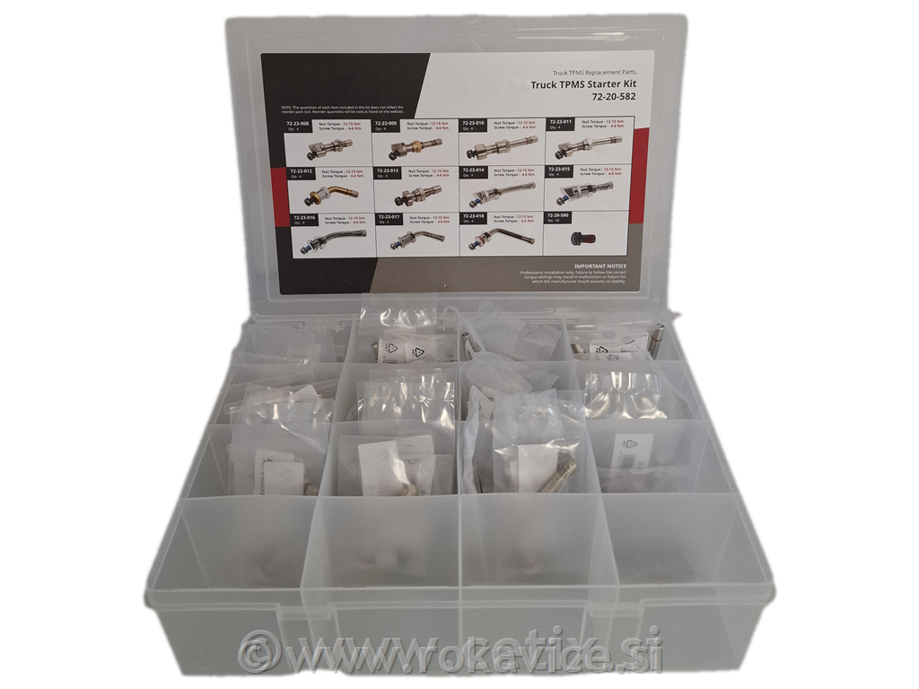 Profesionalni TPMS začetni set za tovorna vozila (44 ventilov + vijaki)